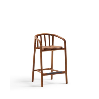 Sgabello da esterno Turqueta in legno massiccio di teak FSC al 100%, altezza 65 cm