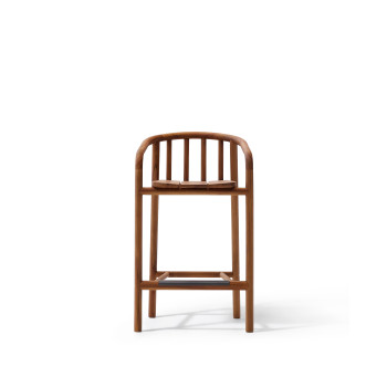 Sgabello da esterno Turqueta in legno massiccio di teak FSC al 100%, altezza 65 cm