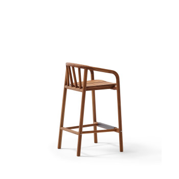 Sgabello da esterno Turqueta in legno massiccio di teak FSC al 100%, altezza 65 cm
