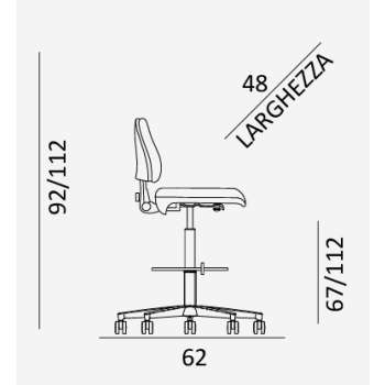 Sgabello da ufficio Elite 08 COMEL