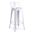 Sgabello ferro New Bristol bianco antico c/ schienale cm42x42h94 vacchetti