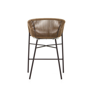 Sgabello Yanet in corda beige altezza 65 cm