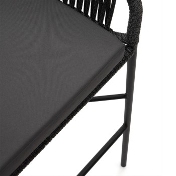 Sgabello Yanet in corda nera altezza 80 cm