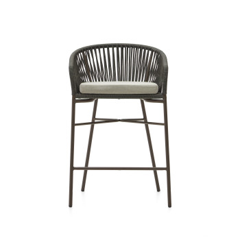 Sgabello Yanet in corda verde altezza 65 cm