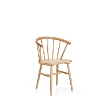 Silla Trise DM y madera maciza de caucho con lacado natural