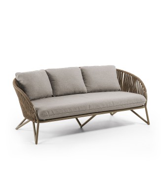 Sofá Branzie 3 plazas de cuerda marrón 180 cm