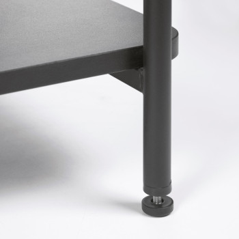 Stand appendiabiti Galatia con panca in melamina e metallo con finitura nera 100 x 150 cm