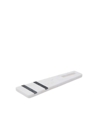 Tagliere da portata piccolo Nira in marmo bianco e nero