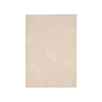 Tappeto Domm di lana beige 160 x 230 cm