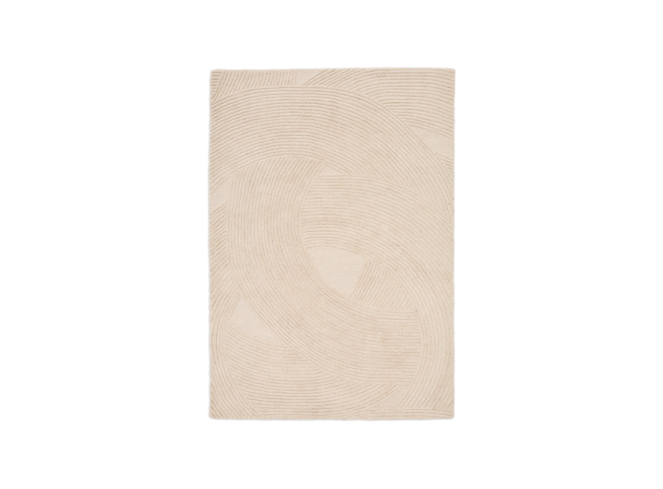 Tappeto Domm di lana beige 160 x 230 cm