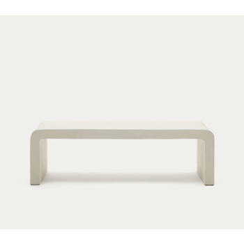 Tavolino Aiguablava in cemento bianco 135 x 65 cm