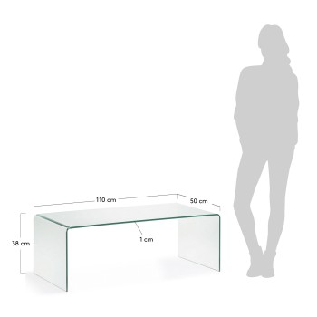 Tavolino Burano 110 x 50 cmrasparente