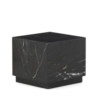Tavolino da appoggio Sorein in marmo nero 40 x 40 cm