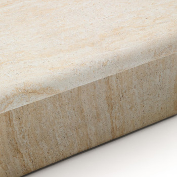 Tavolino da salotto Drasi in cemento con finitura effetto travertino 140 x 70 cm