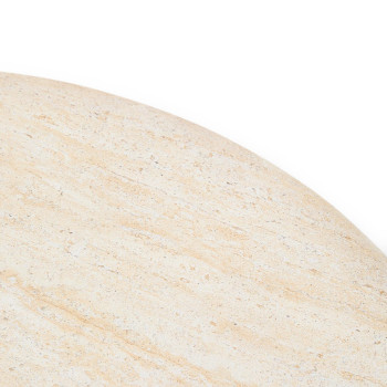 Tavolino da salotto Drasi in cemento con finitura effetto travertino Ø 90 cm