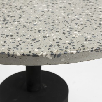 Tavolino Delano in terrazzo grigio e gambe in acci