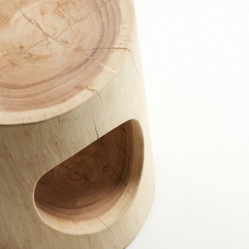 Tavolino Halker in legno massello di mungur Ø 30 c