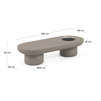 Tavolino Taimi da esterno in cemento Ø 140 x 60 cmo in cemento Ø 140 x 60 cm