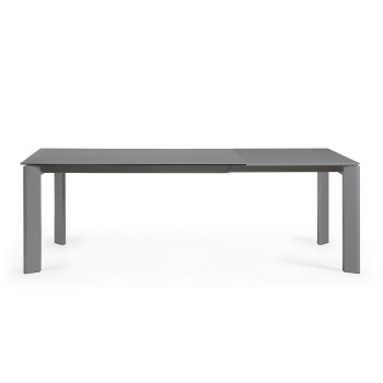 Tavolo allungabile Axis in porcellanato Vulcano Roca con gambe grigio scuro 160 (220) cm