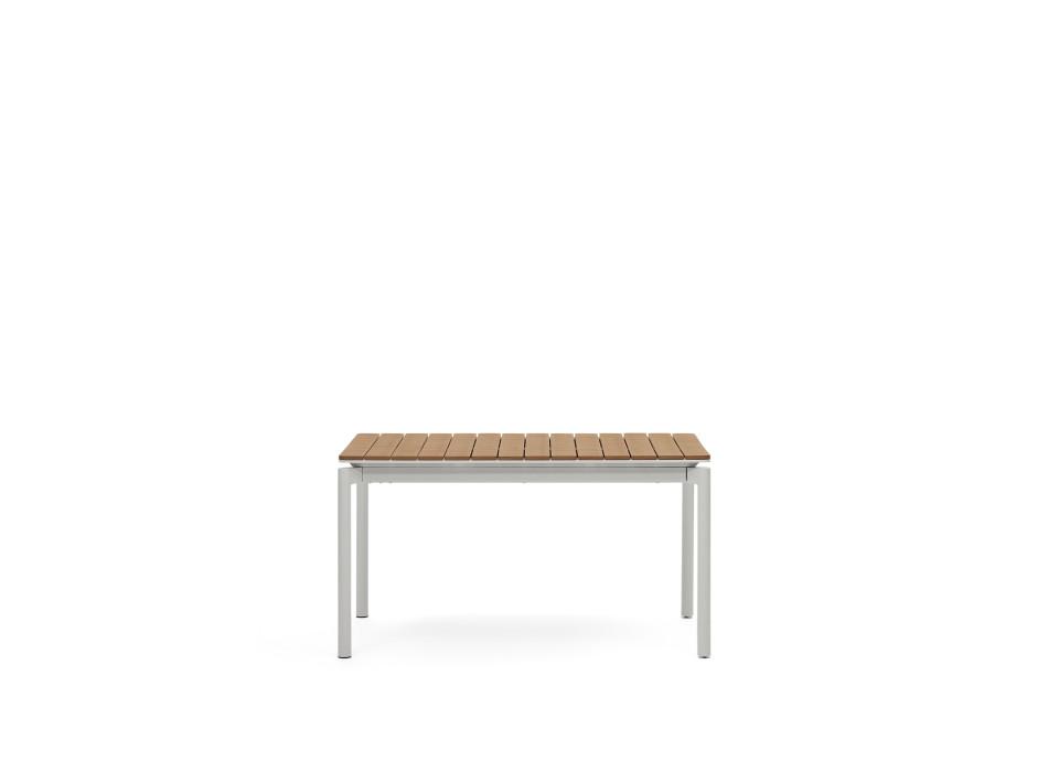 Tavolo allungabile da esterno Canyelles in legno composito e alluminio grigio chiaro 140 (200) x 90 cm