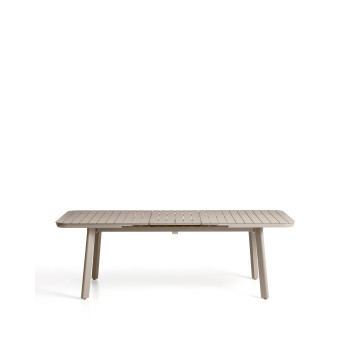 Tavolo allungabile da esterno Izola in alluminio con finitura taupe 185 (235) x 100 cm