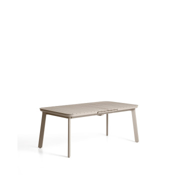Tavolo allungabile da esterno Izola in alluminio con finitura taupe 185 (235) x 100 cm