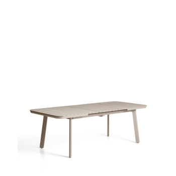 Tavolo allungabile da esterno Izola in alluminio con finitura taupe 185 (235) x 100 cm