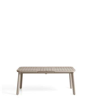 Tavolo allungabile da esterno Izola in alluminio con finitura taupe 185 (235) x 100 cm