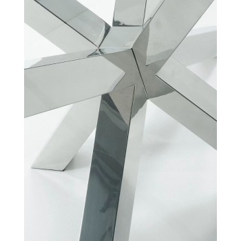 Tavolo Argo in vetro e gambe in acciaio inox 160 cm