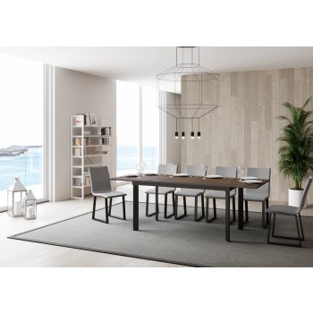 Tavolo Cumar - Tavolo allungabile 90x160/220 cm Cumar Bianco Frassino telaio Antracite