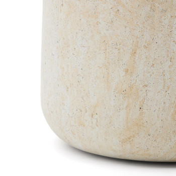 Tavolo dÉappoggio Drasi in cemento con finitura effetto travertino Ø 60 cm