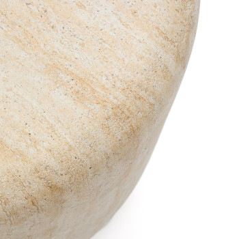 Tavolo dÉappoggio Drasi in cemento con finitura effetto travertino Ø 60 cm