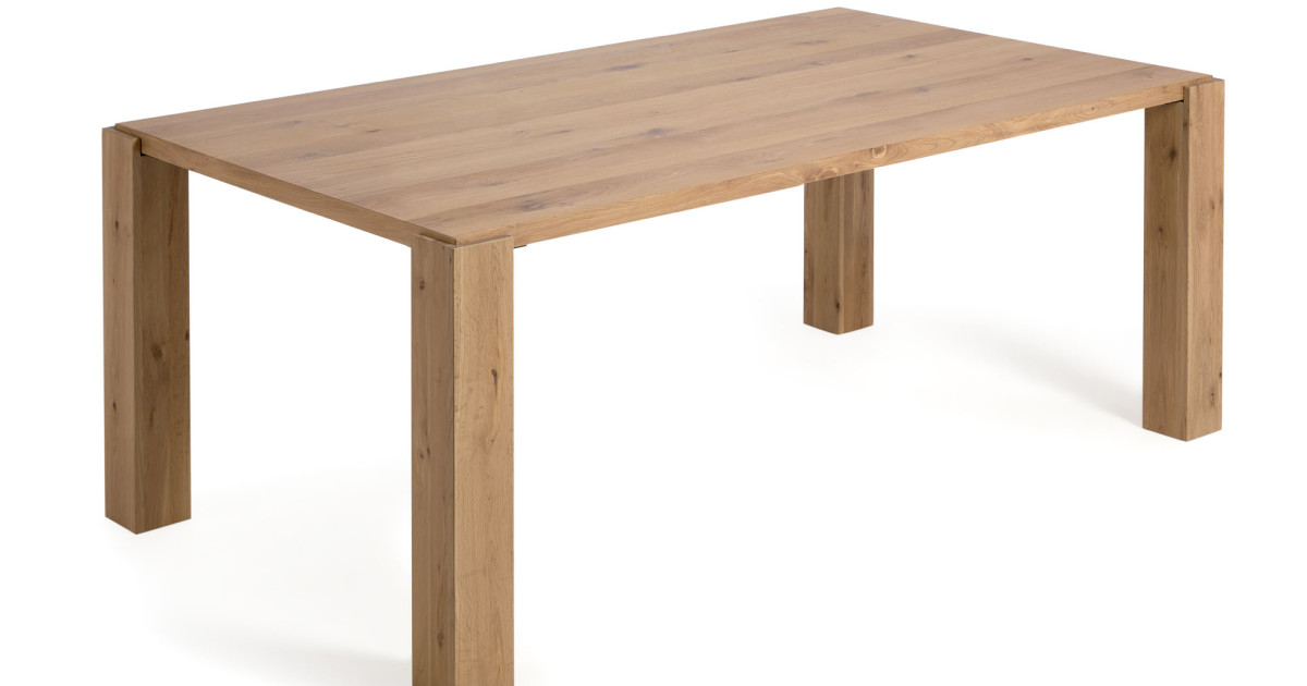 Tavolo Deyanira impiallacciato rovere e gambe in legno massello di ...
