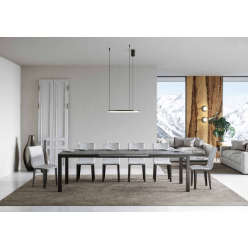 Tavolo Everyday Evolution gambe e telaio antracite P.90 - Tavolo allungabile 90x160/420 cm Everyday Evolution Bianco Frassino gambe e telaio antracite