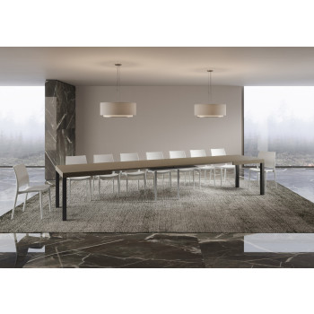 Tavolo Everyday gambe antracite P.90 - Tavolo allungabile 90x160/420 cm Everyday Bianco Frassino gambe antracite