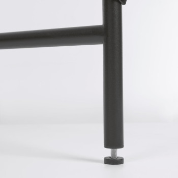 Tavolo Galatia nera in melamina con gambe in metallo verniciato nero 120 x 60 cm