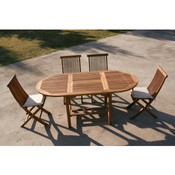 TAVOLO LIPARI 120/180x90 + 6 SEDIE FOLDING CHAIR