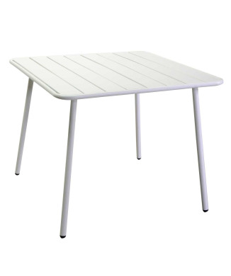 Tavolo metallo Rovigo bianco quadro cm80x80h72