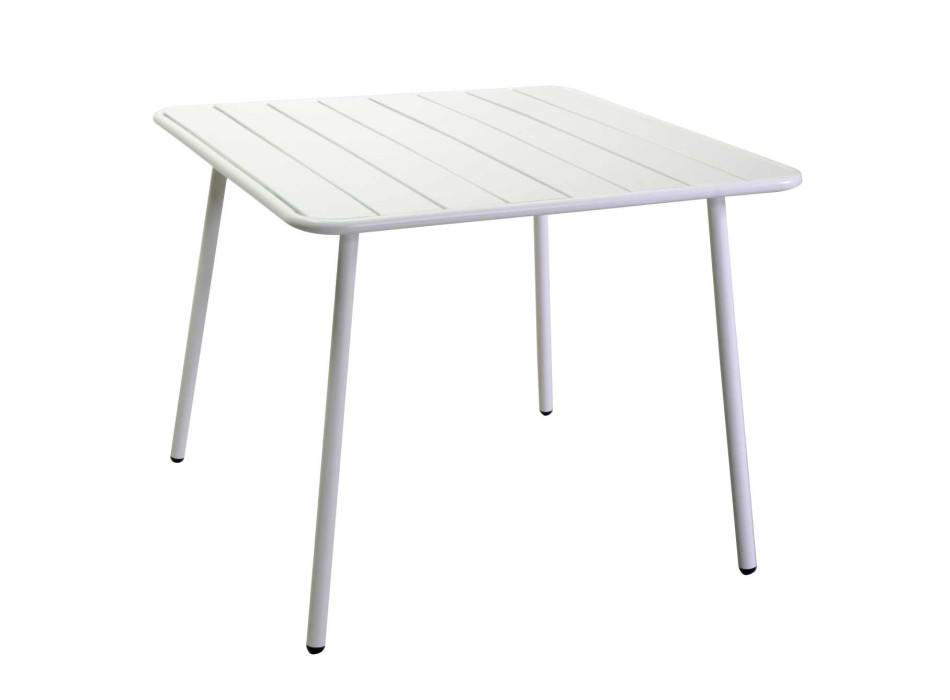 Tavolo metallo Rovigo bianco quadro cm80x80h72
