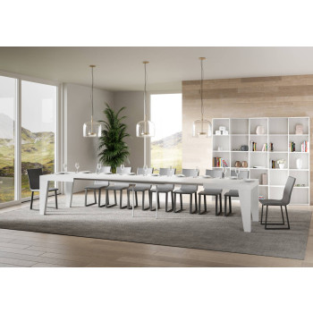 Tavolo Naxy P.90 - Tavolo allungabile 180/440x90 cm Naxy bianco frassino