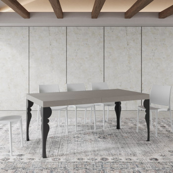 Tavolo Paxon gambe antracite P.90 - Tavolo allungabile 180/440x90 cm Paxon bianco frassino gambe antracite
