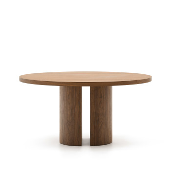 Tavolo rotondo Nealy con impiallacciatura in noce e finitura scura Ø 150 cm