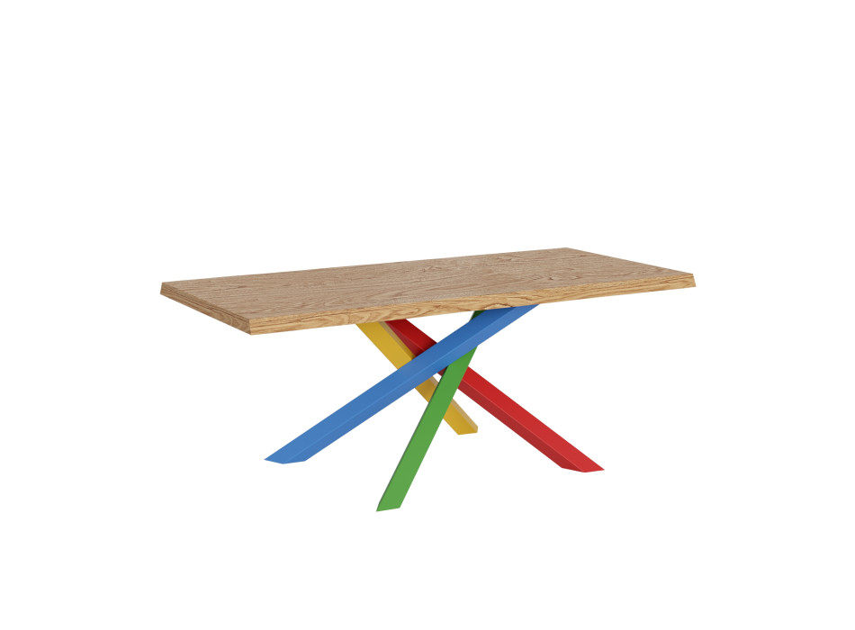 Tavolo Versalux Scortecciato in massello ganbe 4/B - Tavolo allungabile 90x180/230 cm Versalux scortecciato rovere gambe 4/B