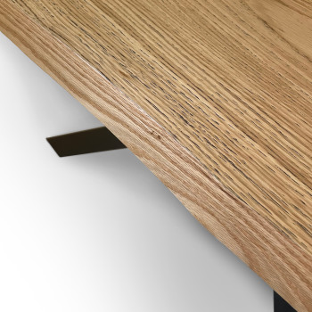 Tavolo Versalux Scortecciato in massello ganbe antracite - Tavolo allungabile 90x140/190 cm Versalux scortecciato rovere gambe antracite