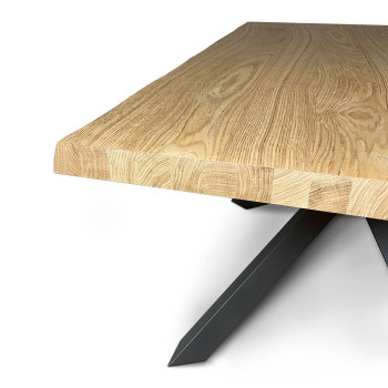 Tavolo Versalux Scortecciato in massello ganbe antracite - Tavolo allungabile 90x140/190 cm Versalux scortecciato rovere gambe antracite