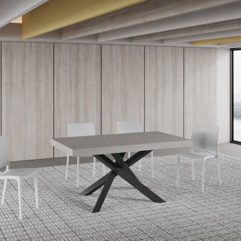 Tavolo Volantis gambe antracite P.90 - Tavolo allungabile 160/420x90 cm Volantis bianco frassino gambe antracite
