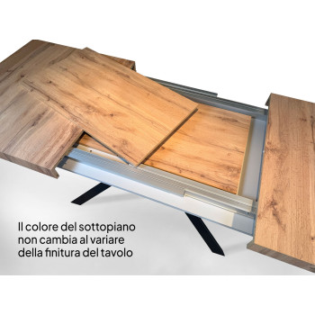 Tavolo Volantis gambe antracite P.90 - Tavolo allungabile 200/460x90 cm Volantis bianco frassino gambe antracite
