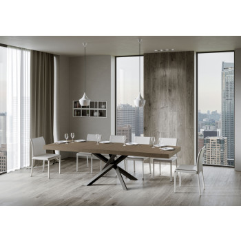 Tavolo Volantis Premium gambe antracite P.90 - Tavolo allungabile 180/440x90 cm Volantis Premium bianco frassino gambe antracite