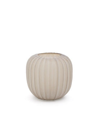 Vaso in vetro beige Lumia 27 cm