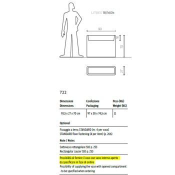 VASO RETTANGOLARE O/E SERRALUNGA